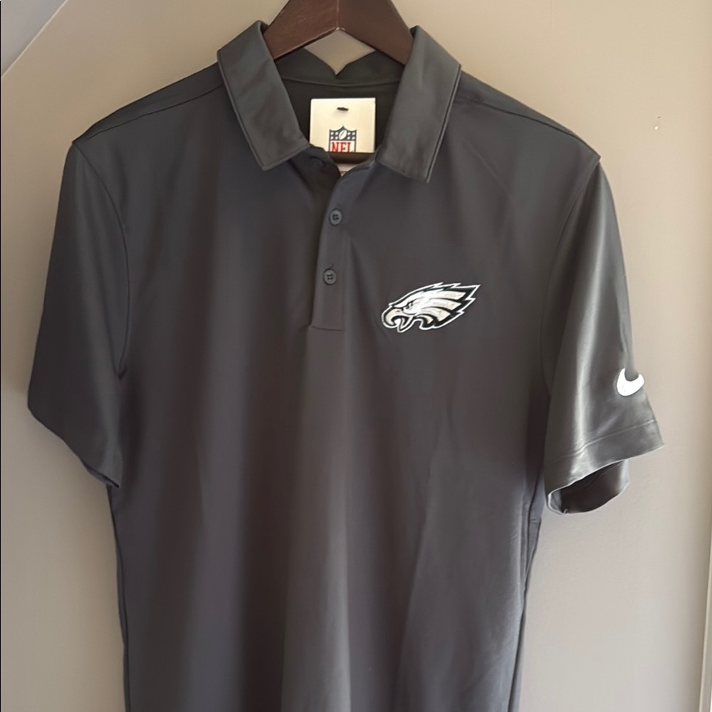 (NEW) Nike Philadelphia Eagles Gray Dri-Fit Polo Shirt